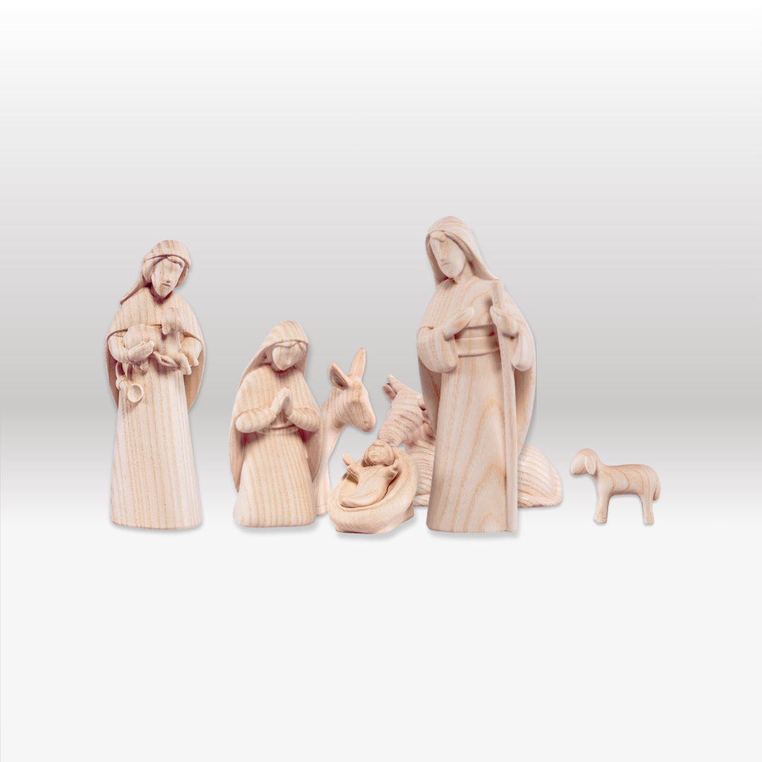 Krippenfiguren Set (7 Figuren) von Akantus natur