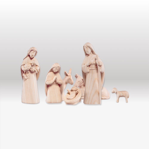 Krippenfiguren Set (7 Figuren) von Akantus natur
