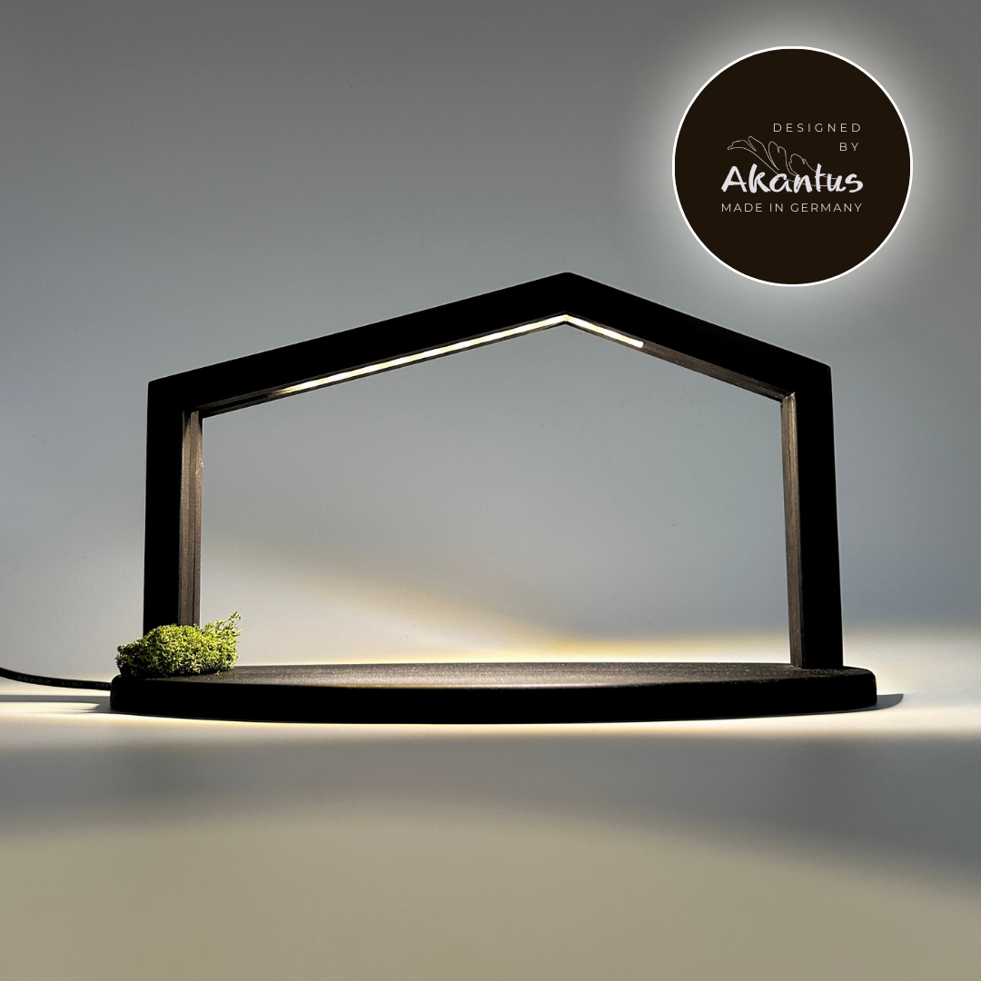 Krippenhaus: "Akantus Design - Original" Fichte schwarz I AD-O-3