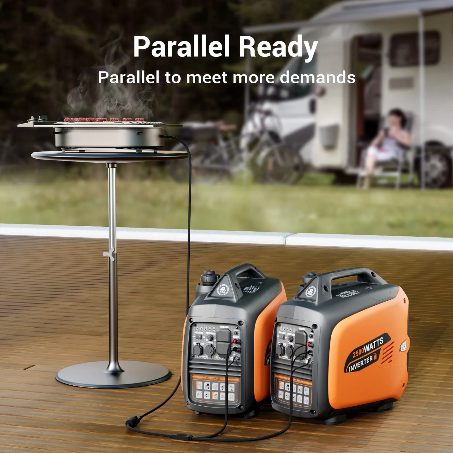 2026 Efurden 2500-Watt tragbarer Inverter-Generator, gasbetrieben, EPA-konform, parallelfähig, CO-Abschaltung, geräuscharm für Camping und Heimgebrauch