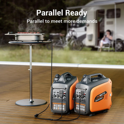 2026 Efurden 2500-Watt tragbarer Inverter-Generator, gasbetrieben, EPA-konform, parallelfähig, CO-Abschaltung, geräuscharm für Camping und Heimgebrauch