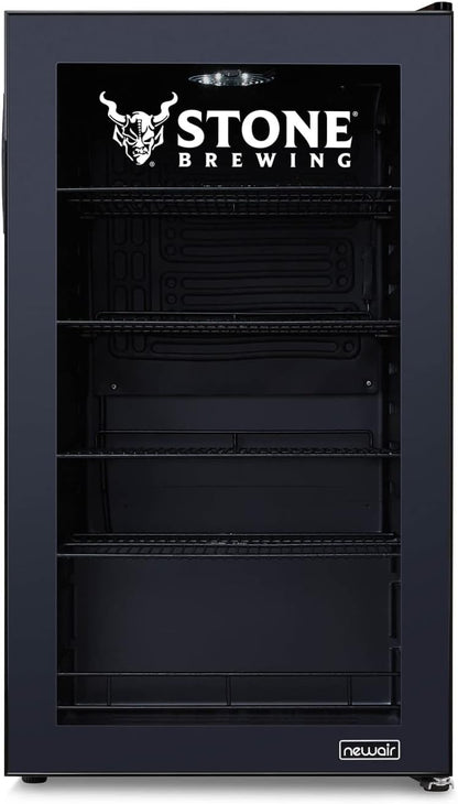 2026 Getränkekühlschrank | Freistehender Kühlschrank für 126 Dosen mit Glastür mit Scharnier rechts | Mini-Getränkekühlschrank, perfekt für Bier, Wein, Limonade und kühlere Getränke