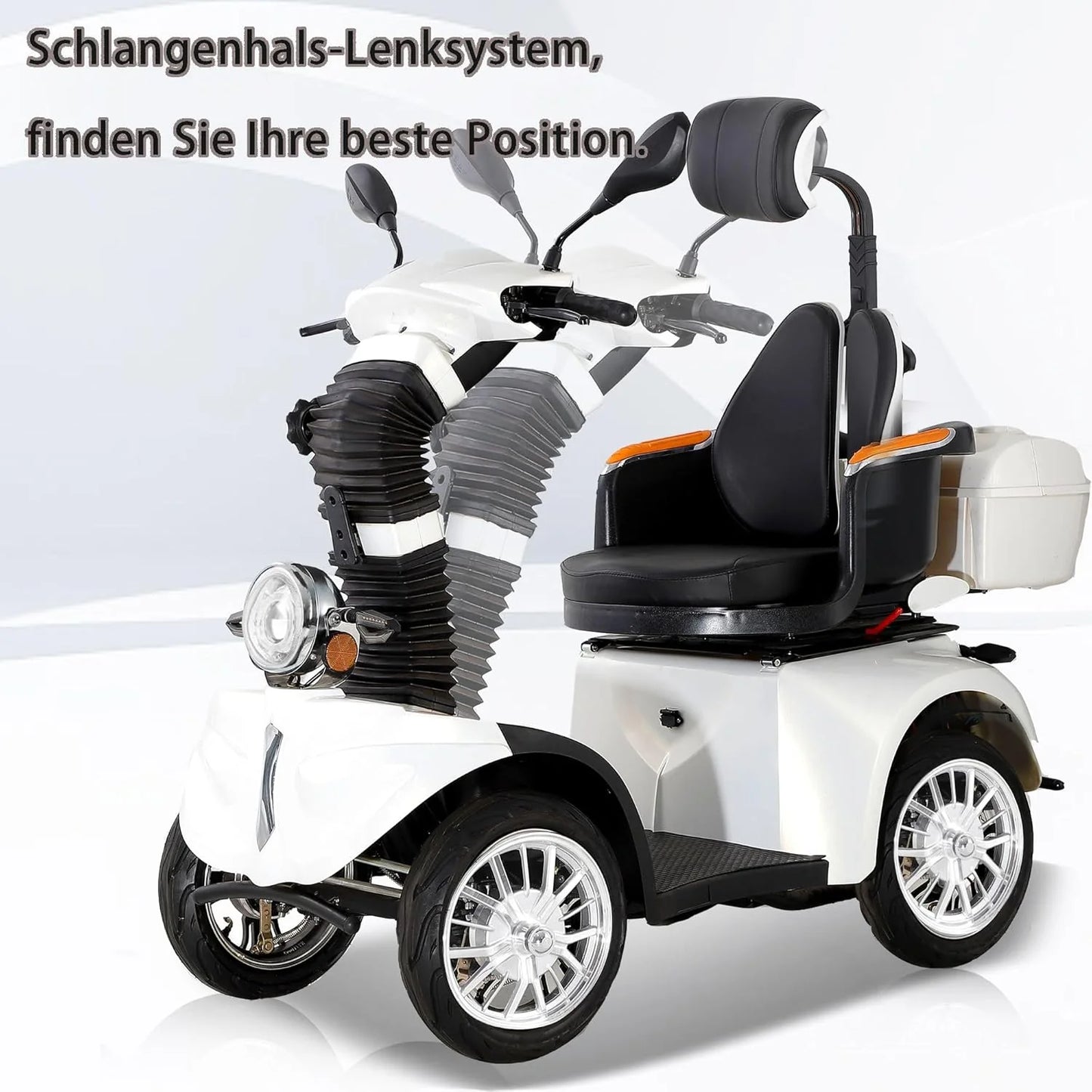 2026 ZVGREEN-Mobilitätsroller mit 4 Rädern-Seniorenmobil-Kapitänssitz-Max. 15km/h-geräumiger Stauraum-drehbarer Sitz-Elektromagnetische Bremse