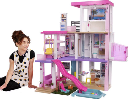 2026 Barbie DreamHouse Spielset mit 10 Spielbereichen, über 75 Möbel- & Zubehörteilen, Licht & Sound
