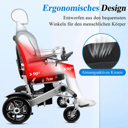 2026 WEYRAL 50cm Breite Sitz Elektrischer Rollstuhl für Erwachsene,mit Schutzhülle, Leichter Elektro Rollstuhl bis 150kg,40km Lange Elektrorollstuhl, Elektro Rollstuhl für Senioren