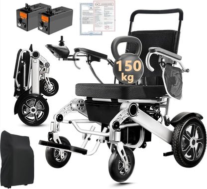 2026 WEYRAL 50cm Breite Sitz Elektrischer Rollstuhl für Erwachsene,mit Schutzhülle, Leichter Elektro Rollstuhl bis 150kg,40km Lange Elektrorollstuhl, Elektro Rollstuhl für Senioren