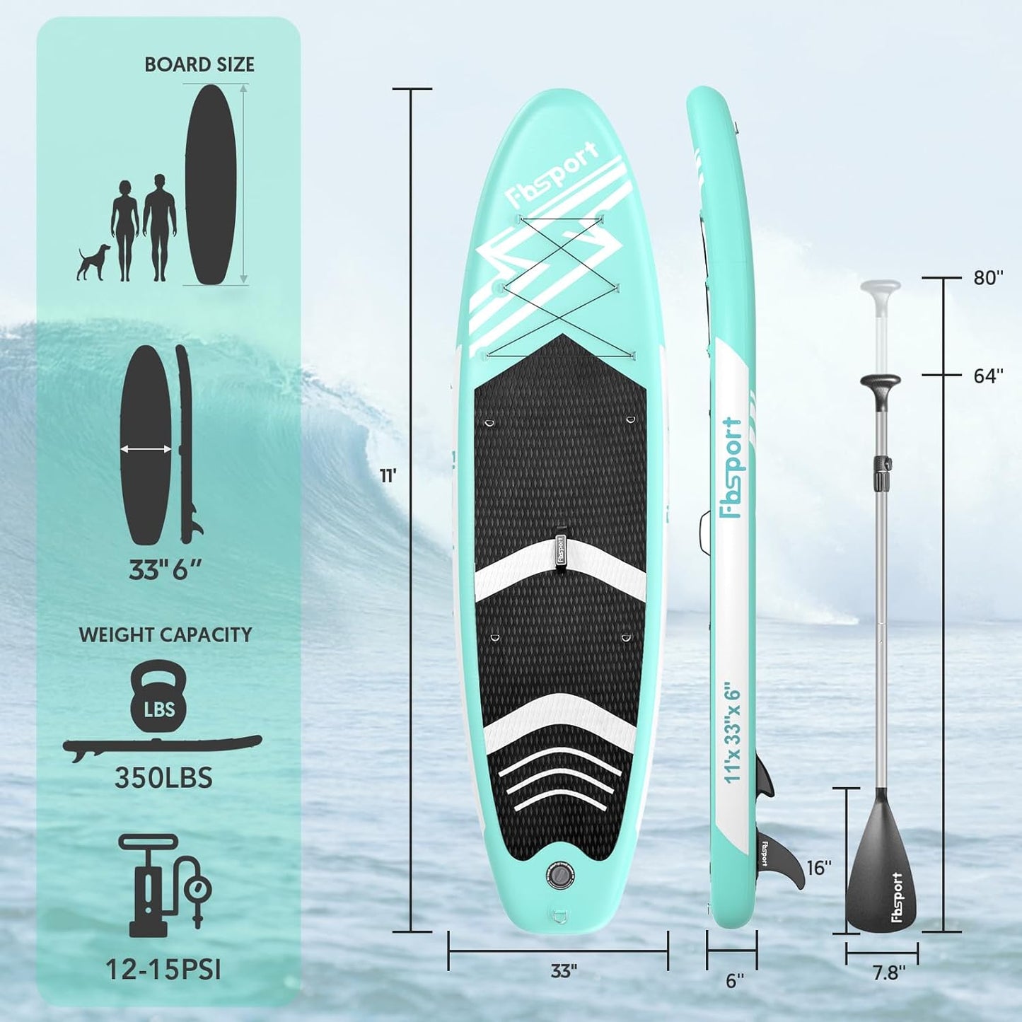 2026 Premium-Stand-Up-Paddle-Board, Yoga-Board mit strapazierfähigem SUP-Zubehör und Tragetasche | Breiter Stand, Surf-Kontrolle, rutschfestes Deck, Leine, Paddel und Pumpe für Jugendliche und Erwachsene