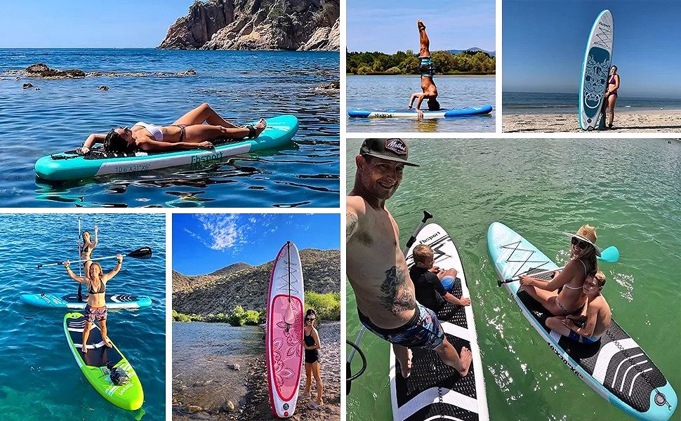 2026 Premium Stand Up Paddle Board, Yoga Board with Durable SUP Accessories & Carry Bag | Wide Stance, Surf Control, Non-Slip Deck, Leash, Paddle and Pump for Youth & Adult