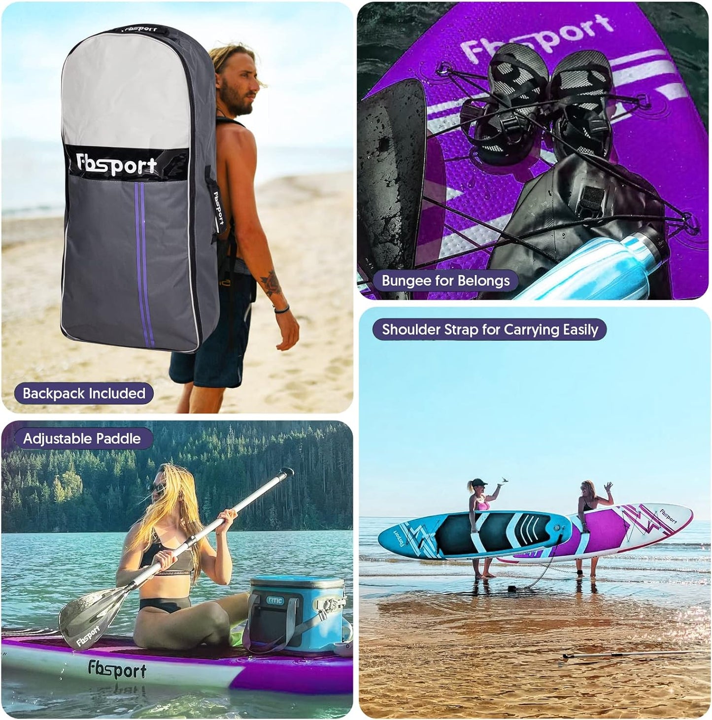 2026 Premium-Stand-Up-Paddle-Board, Yoga-Board mit strapazierfähigem SUP-Zubehör und Tragetasche | Breiter Stand, Surf-Kontrolle, rutschfestes Deck, Leine, Paddel und Pumpe für Jugendliche und Erwachsene