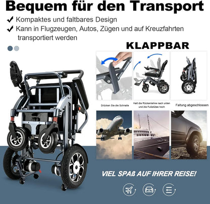 2026 WEYRAL 50cm Breite Sitz Elektrischer Rollstuhl für Erwachsene,mit Schutzhülle, Leichter Elektro Rollstuhl bis 150kg,40km Lange Elektrorollstuhl, Elektro Rollstuhl für Senioren