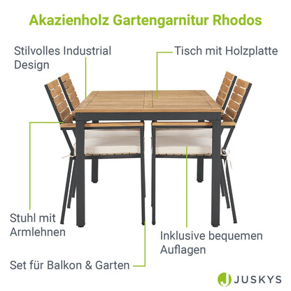 2026 Akazienholz Gartengarnitur Rhodos