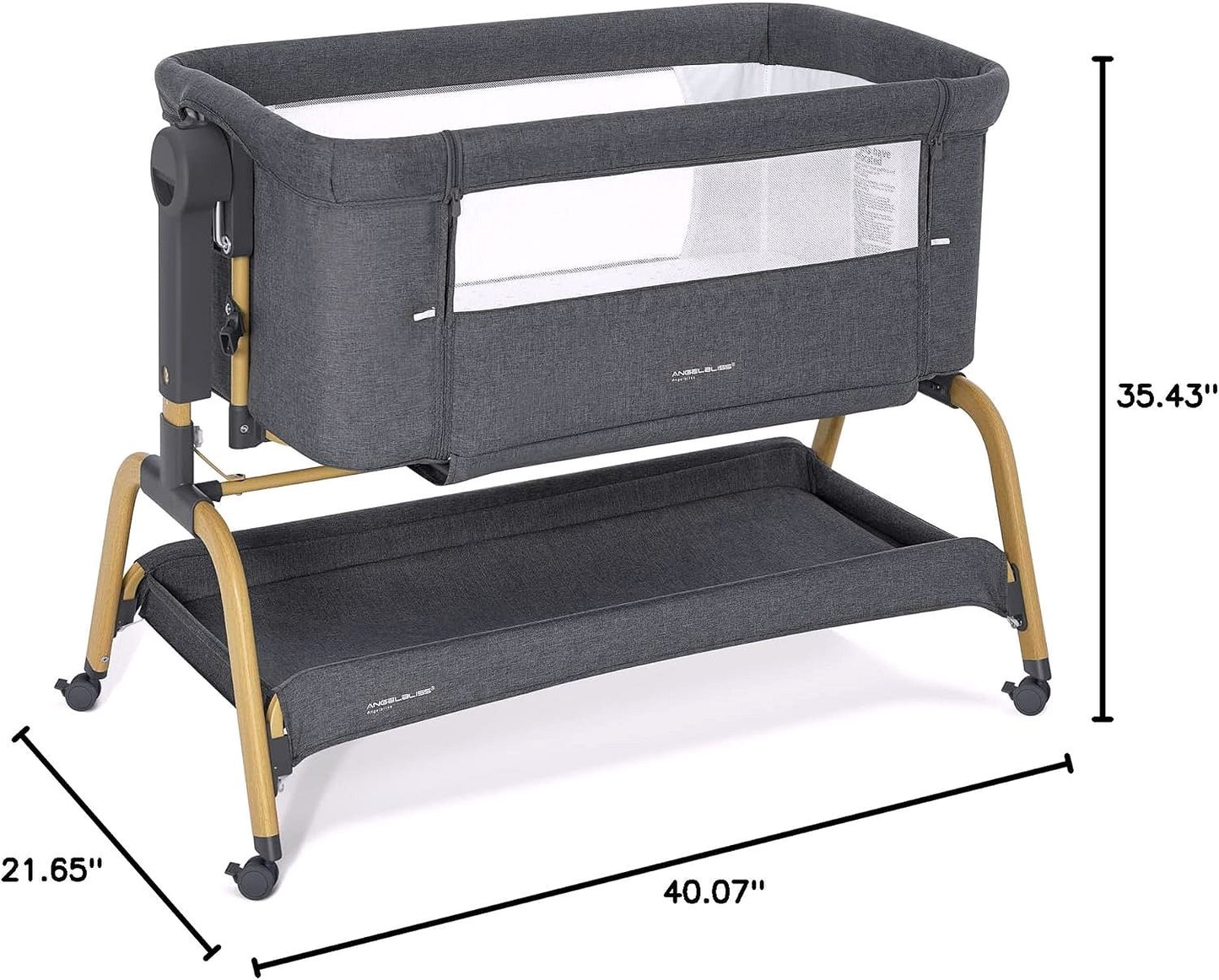 2026 Babywiege / Beistellbett mit Schaukelfunktion, Matratze & Rollen – 3-in-1 für Neugeborene