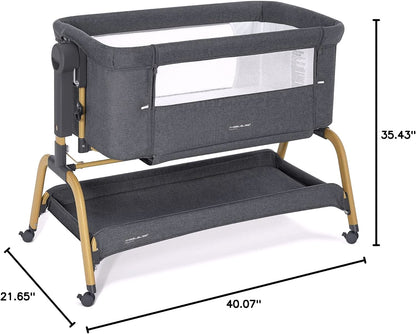 2026 Babywiege / Beistellbett mit Schaukelfunktion, Matratze & Rollen – 3-in-1 für Neugeborene