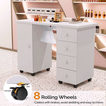2026 OmySalon Manikürtisch / Nageltisch mit elektrischem Absaugventilator (Downdraft Vent)