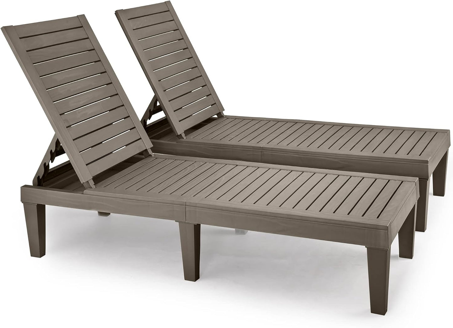 2026 Chaiselongue-Stühle für den Außenbereich, 4er-Set mit verstellbarer Rückenlehne, stabile Liegen für Terrasse und Poolrand, einfache Montage, wasserdicht und leicht mit einer Tragfähigkeit von 120 kg, schwarz