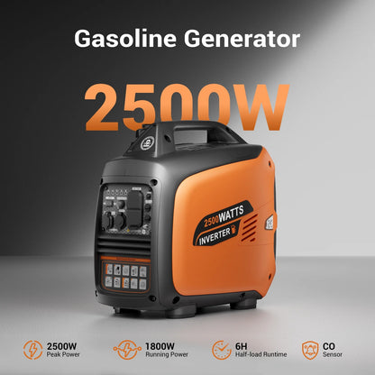 2026 Efurden 2500-Watt tragbarer Inverter-Generator, gasbetrieben, EPA-konform, parallelfähig, CO-Abschaltung, geräuscharm für Camping und Heimgebrauch