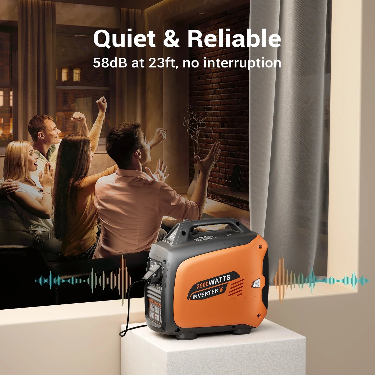 2026 Efurden 2500-Watt tragbarer Inverter-Generator, gasbetrieben, EPA-konform, parallelfähig, CO-Abschaltung, geräuscharm für Camping und Heimgebrauch