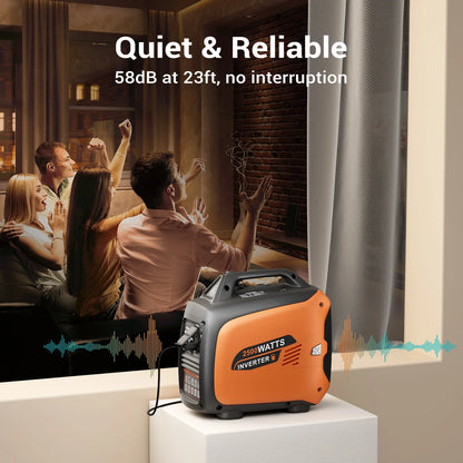 2026 Efurden 2500-Watt tragbarer Inverter-Generator, gasbetrieben, EPA-konform, parallelfähig, CO-Abschaltung, geräuscharm für Camping und Heimgebrauch