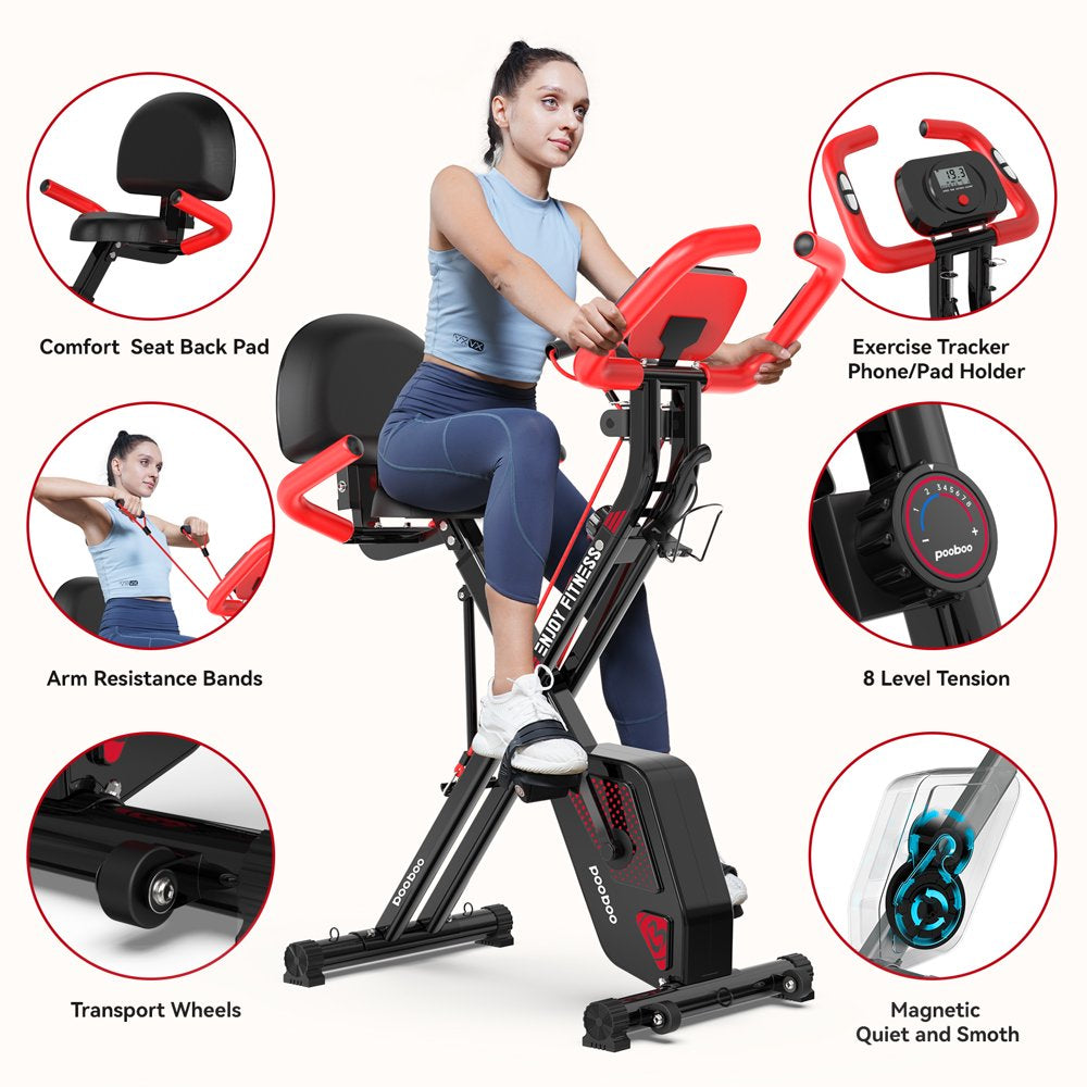 2026 Pooboo 3 In 1 Faltbare Heimtrainer Indoor Cycling Bike Workout 300Lb