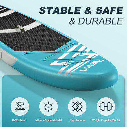 2026 Premium-Stand-Up-Paddle-Board, Yoga-Board mit strapazierfähigem SUP-Zubehör und Tragetasche | Breiter Stand, Surf-Kontrolle, rutschfestes Deck, Leine, Paddel und Pumpe für Jugendliche und Erwachsene