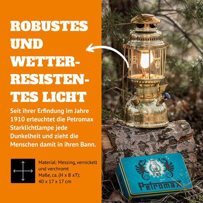 2026 HK500 Drucklaterne, 500 Kerzenstärke mit 1 Quart Kerosintank für Zuhause, Camping oder als Notbeleuchtung, handmontierte 400-Watt-Hochdrucklampe, poliertes Messing