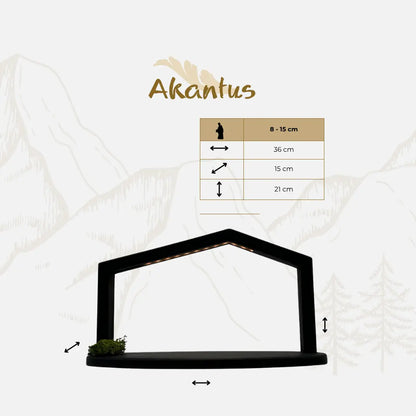 Krippenhaus: "Akantus Design - Original" Fichte schwarz I AD-O-3
