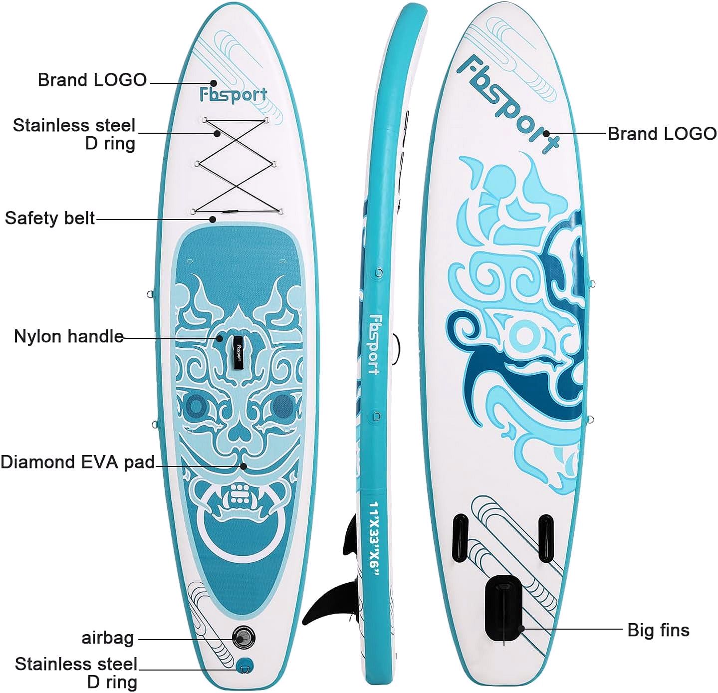 2026 Premium Stand Up Paddle Board, Yoga Board with Durable SUP Accessories & Carry Bag | Wide Stance, Surf Control, Non-Slip Deck, Leash, Paddle and Pump for Youth & Adult
