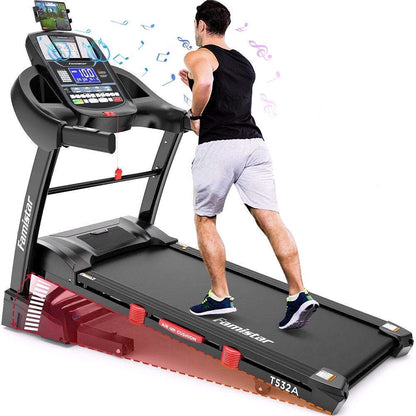 2026 Famistar Klappbares Laufband für Zuhause mit 15-stufiger Automatik-Steigung, 300 lbs Tragkraft, bis 10 MPH Geschwindigkeit