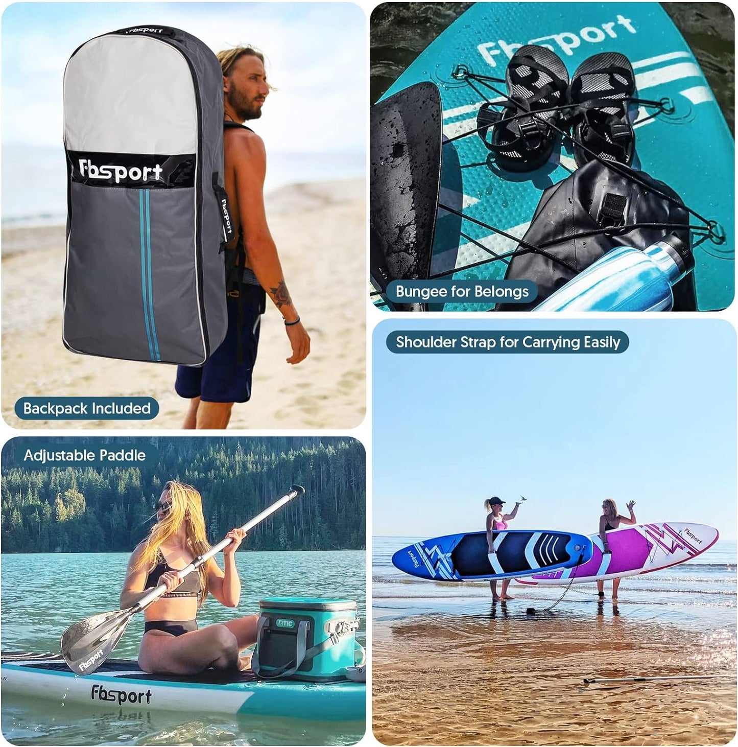 2026 Premium-Stand-Up-Paddle-Board, Yoga-Board mit strapazierfähigem SUP-Zubehör und Tragetasche | Breiter Stand, Surf-Kontrolle, rutschfestes Deck, Leine, Paddel und Pumpe für Jugendliche und Erwachsene