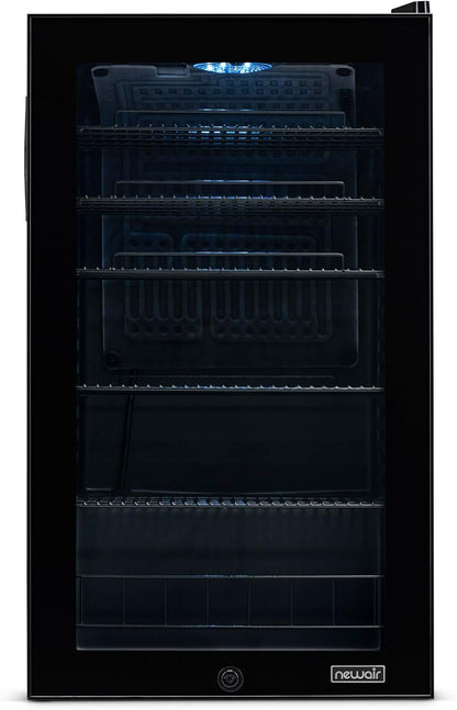 2026 Getränkekühlschrank | Freistehender Kühlschrank für 126 Dosen mit Glastür mit Scharnier rechts | Mini-Getränkekühlschrank, perfekt für Bier, Wein, Limonade und kühlere Getränke