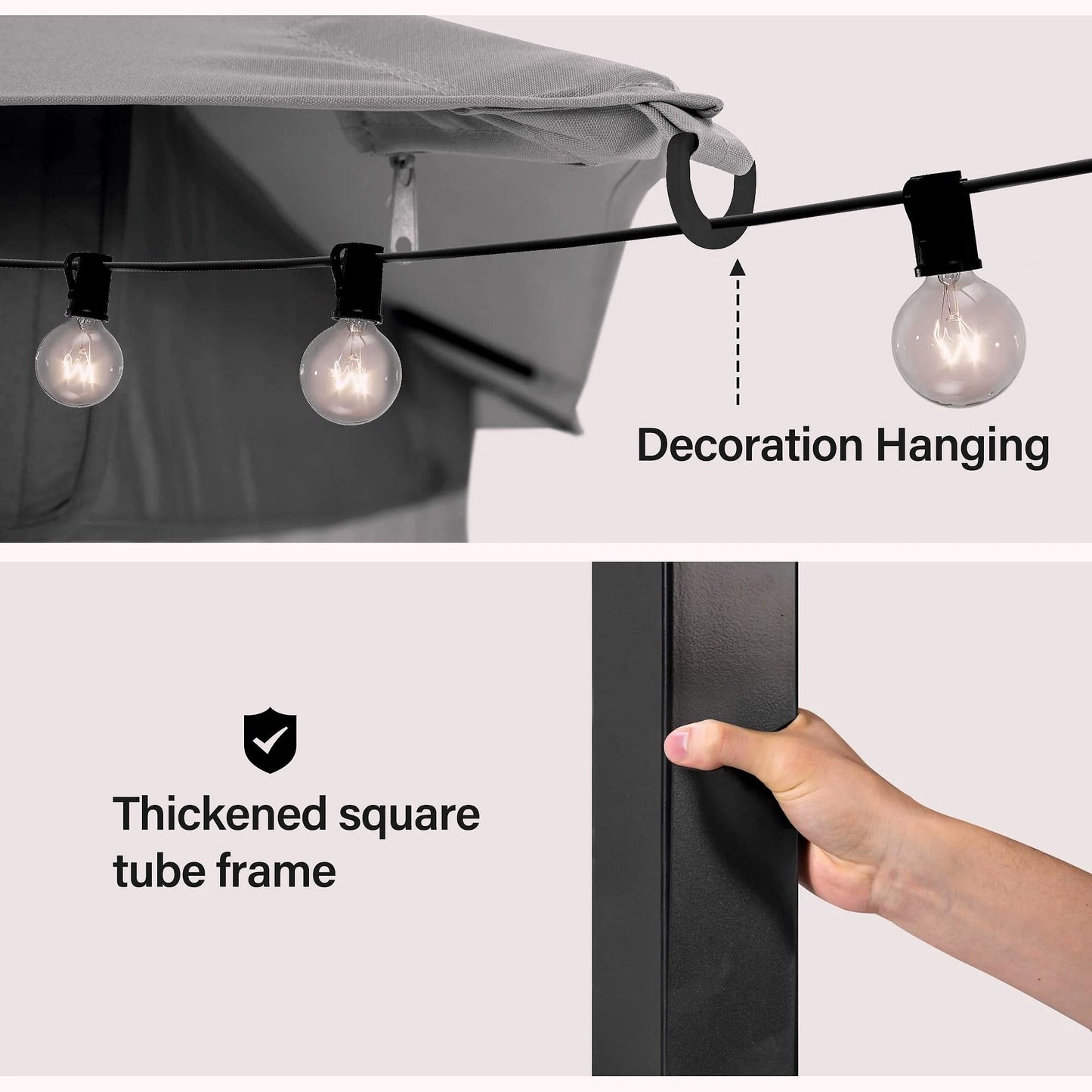 2026 LAUSAINT HOME Outdoor-Pavillon 10 × 13 ft mit Expansionsankern – Robuster Gartenpavillon für Terrasse & Garten