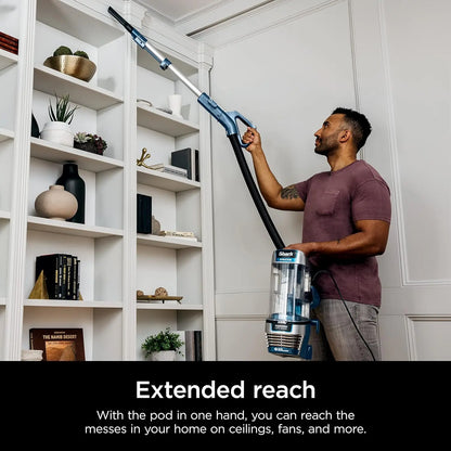 2026 Shark AZ3002 Stratos Standstaubsauger mit DuoClean PowerFins, HairPro, Powered Lift-Away, selbstreinigender Bürstenrolle und Geruchsneutralisierungstechnologie, Marineblau