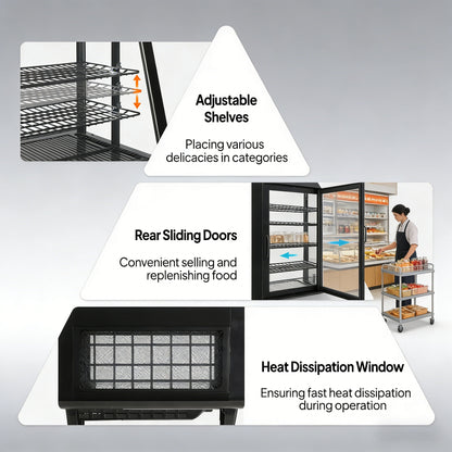 2026 27" 3.5 Cu.Ft. 170W 110V Black Refrigerated Bakery Display Case