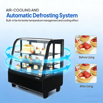 2026 27" 3.5 Cu.Ft. 170W 110V Black Refrigerated Bakery Display Case