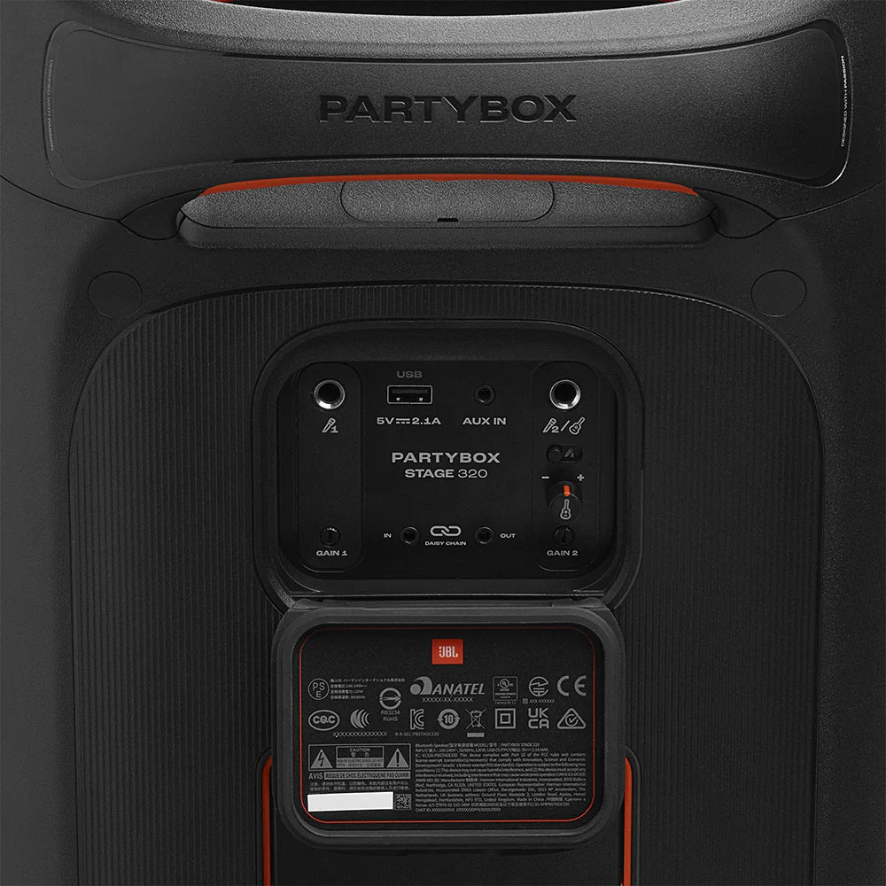 2026 2026 JBL PartyBox Stage 320 Tragbarer Bluetooth-Party-Lautsprecher – Schwarz | JBLPBSTAGE320UK