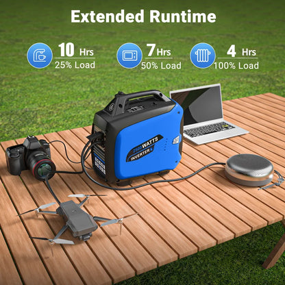 2026 Efurden 2500-Watt tragbarer Inverter-Generator, gasbetrieben, EPA-konform, parallelfähig, CO-Abschaltung, geräuscharm für Camping und Heimgebrauch