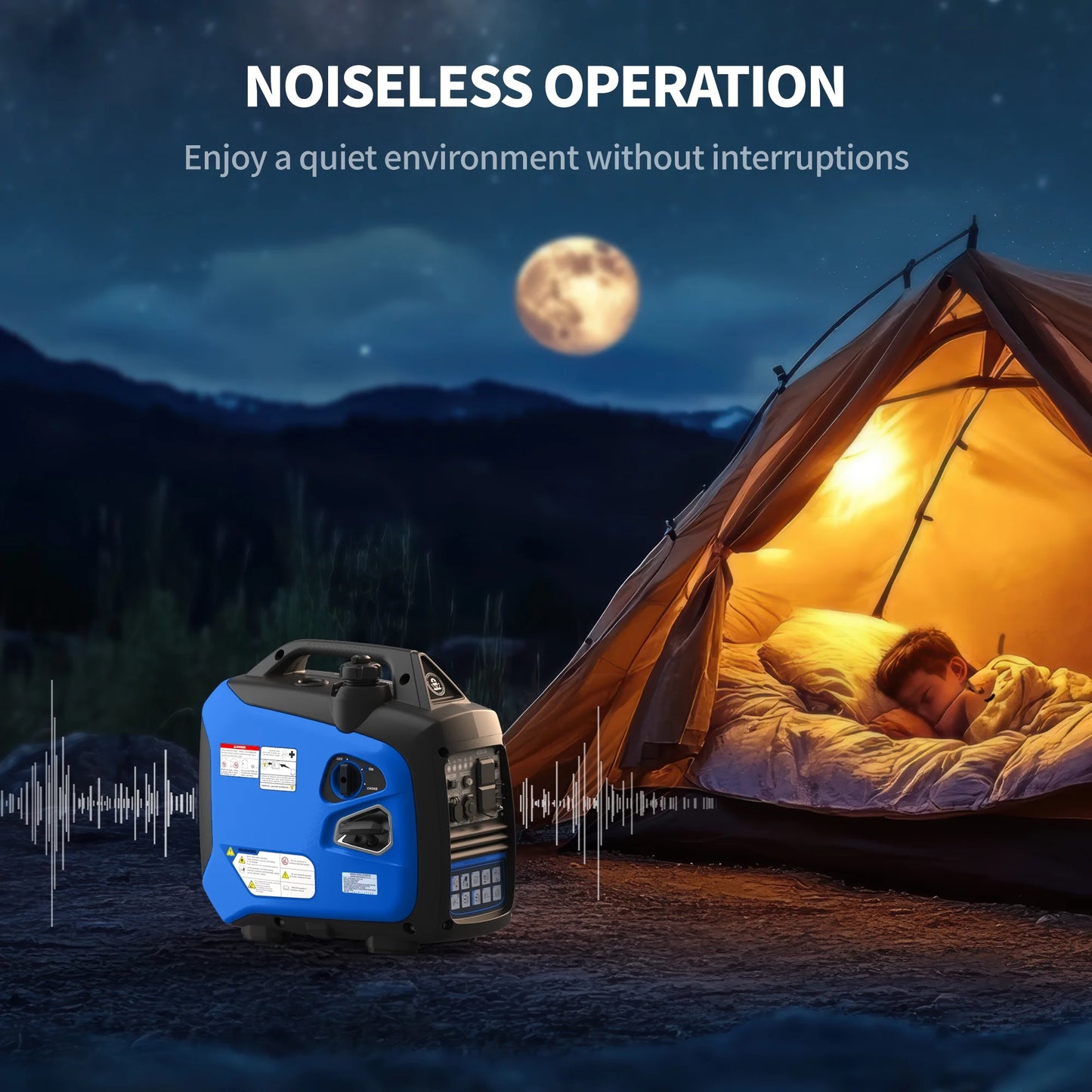 2026 Efurden 2500-Watt tragbarer Inverter-Generator, gasbetrieben, EPA-konform, parallelfähig, CO-Abschaltung, geräuscharm für Camping und Heimgebrauch