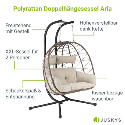 2026 Polyrattan Doppelhängesessel Aria