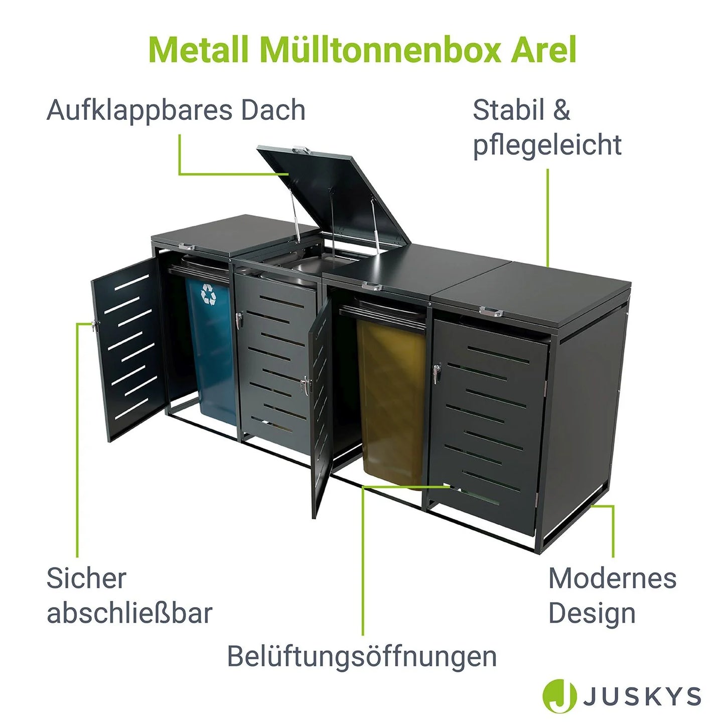 2026 Metall Mülltonnenbox Arel