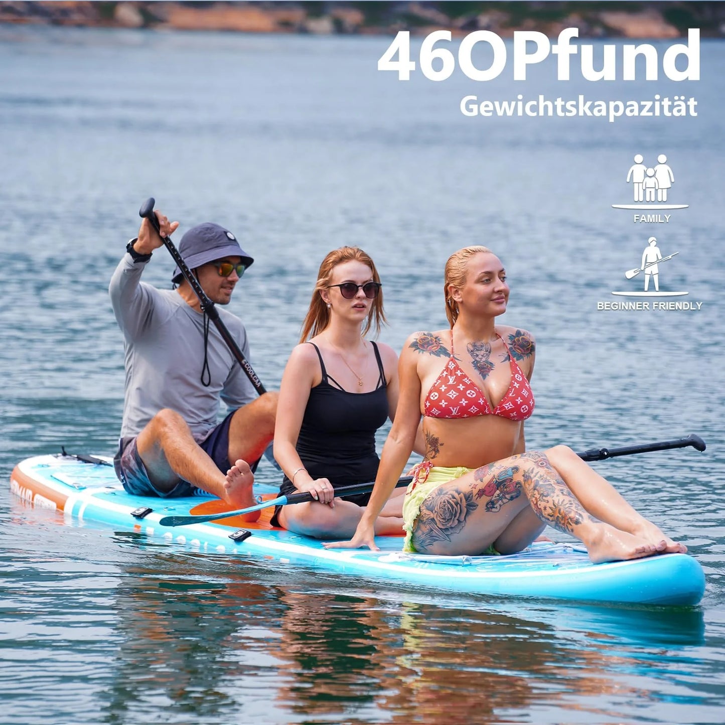 2026 COOLCAA 354cmx86cmx15cm Stand Up Paddling Board mit Premium SUP Zubehör, Tragkraft bis 210kg, SUP Board für Erwachsene und Jugendliche Aller Niveaus