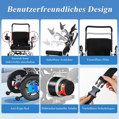 2026 WEYRAL 50cm Breite Sitz Elektrischer Rollstuhl für Erwachsene,mit Schutzhülle, Leichter Elektro Rollstuhl bis 150kg,40km Lange Elektrorollstuhl, Elektro Rollstuhl für Senioren
