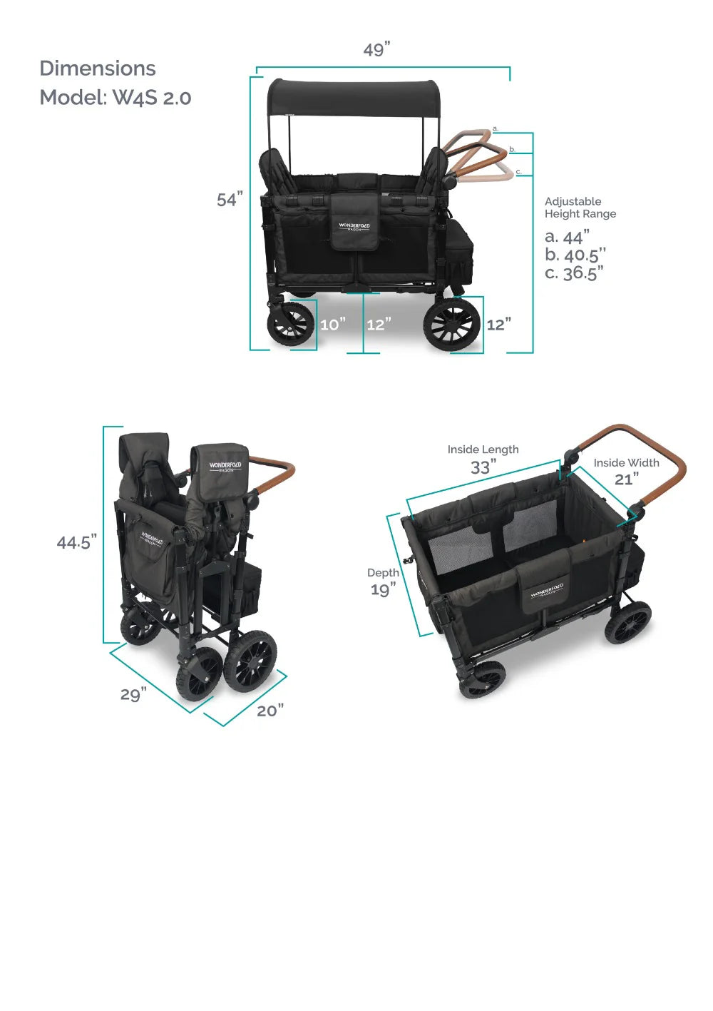 2026 W4 Luxe Kinderwagen 4-Sitzer