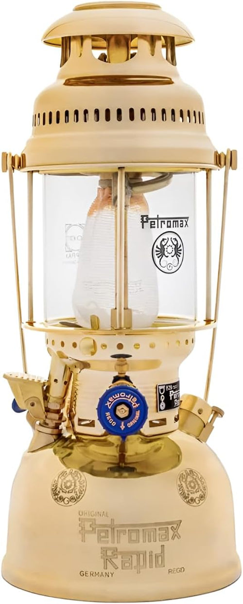 2026 HK500 Drucklaterne, 500 Kerzenstärke mit 1 Quart Kerosintank für Zuhause, Camping oder als Notbeleuchtung, handmontierte 400-Watt-Hochdrucklampe, poliertes Messing
