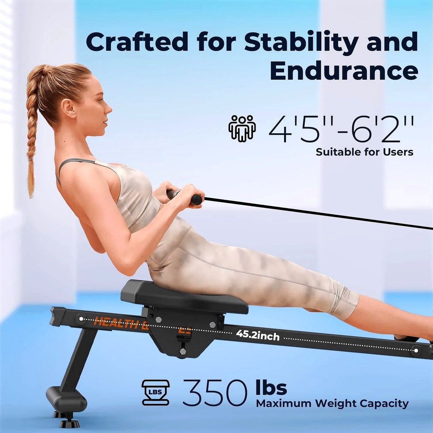 2026 YOSUDA Magnetisches Rudergerät – 350 lbs maximale Belastbarkeit