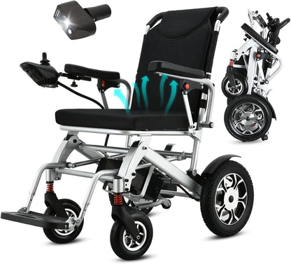 2026 WEYRAL 50cm Breite Sitz Elektrischer Rollstuhl für Erwachsene,mit Schutzhülle, Leichter Elektro Rollstuhl bis 150kg,40km Lange Elektrorollstuhl, Elektro Rollstuhl für Senioren
