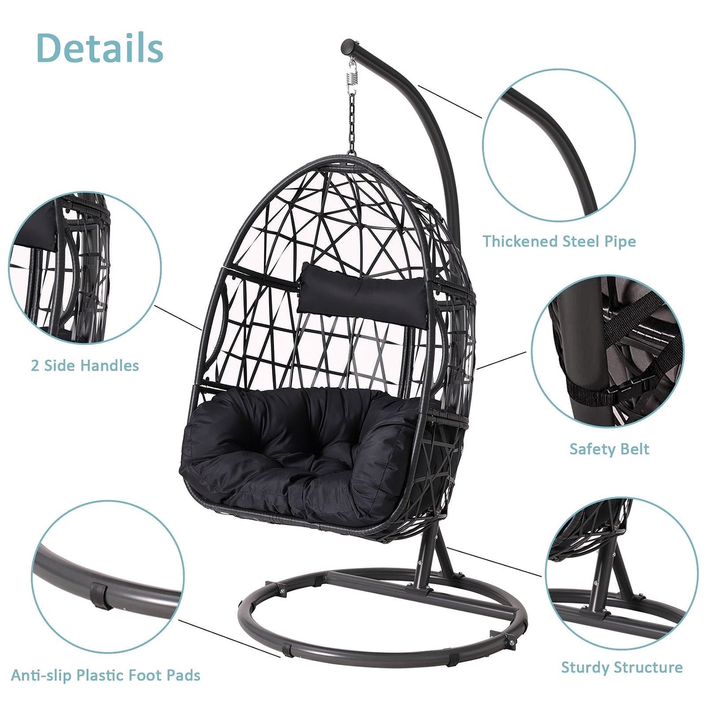 2026 Haverchair Hängesessel Ei mit Gestell für Outdoor & Terrasse