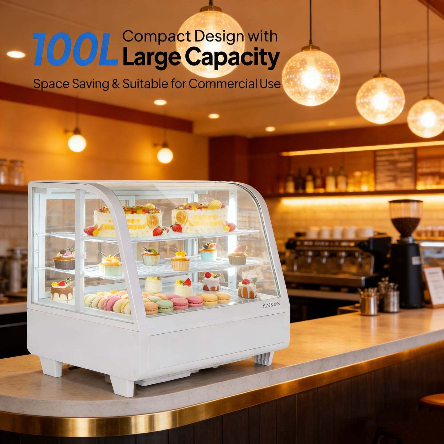 2026 27" 3.5 Cu.Ft. 170W 110V White Refrigerated Bakery Display Case