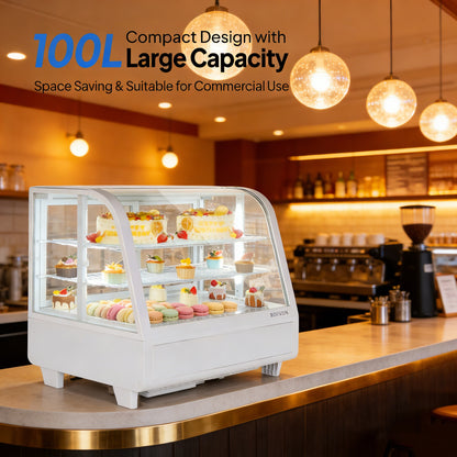 2026 27" 3.5 Cu.Ft. 170W 110V White Refrigerated Bakery Display Case