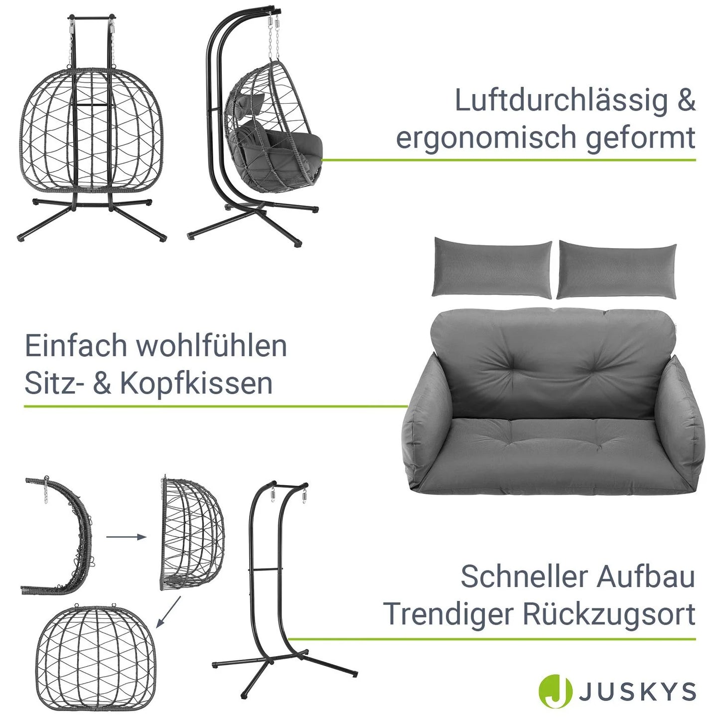 2026 Polyrattan Doppelhängesessel Aria