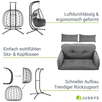 2026 Polyrattan Doppelhängesessel Aria